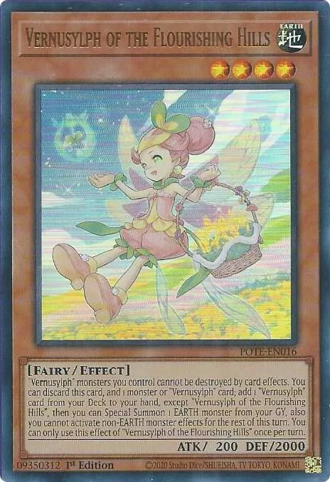 Vernusylph of the Flourishing Hills POTE-EN016 Unlimited Yu-Gi-Oh card from Power of the Elements