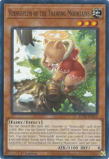 Vernusylph of the Thawing Mountains POTE-EN019 Yu-Gi-Oh card from Power of the Elements