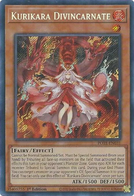 Kurikara Divincarnate POTE-EN031 1st Edition Yu-Gi-Oh card from Power of the Elements