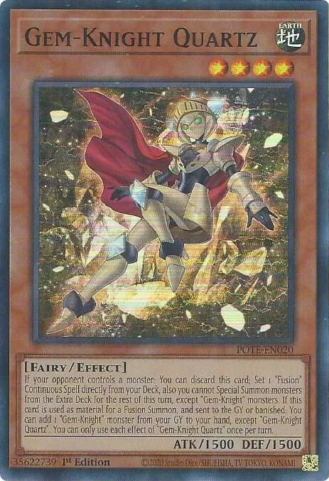 Gem-Knight Quartz POTE-EN020 Yu-Gi-Oh card from Power of the Elements