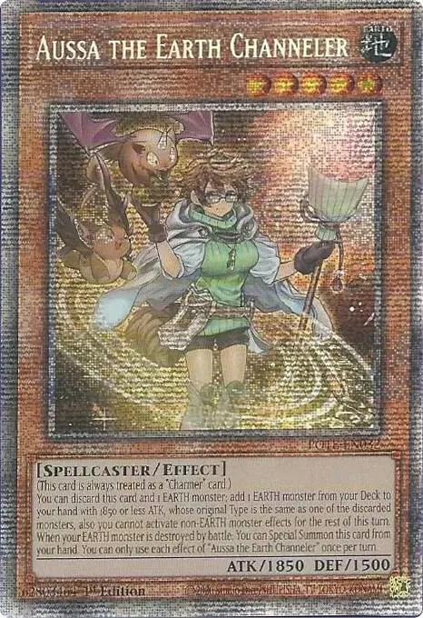 Aussa the Earth Channeler Starlight Rare POTE-EN032 1st Edition Yu-Gi-Oh card from Power of the Elements