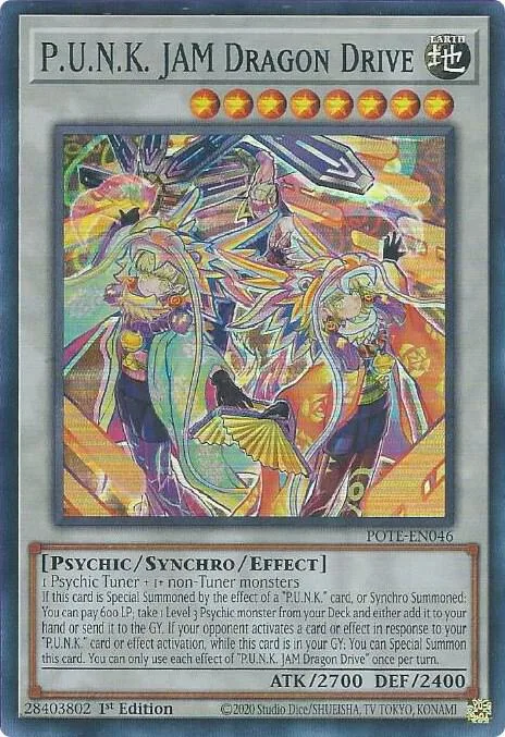 P.U.N.K. JAM Dragon Drive POTE-EN046 Unlimited Yu-Gi-Oh card from Power of the Elements