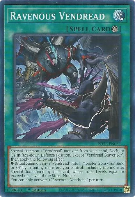 Ravenous Vendread POTE-EN064 Yu-Gi-Oh card from Power of the Elements