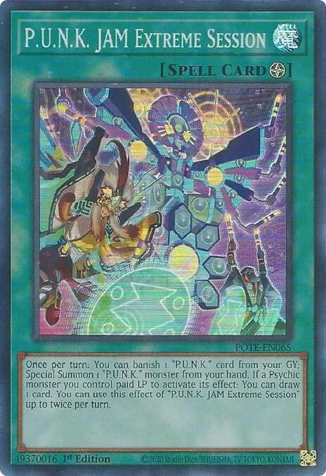 P.U.N.K. JAM Extreme Session POTE-EN065 1st Edition Yu-Gi-Oh card from Power of the Elements
