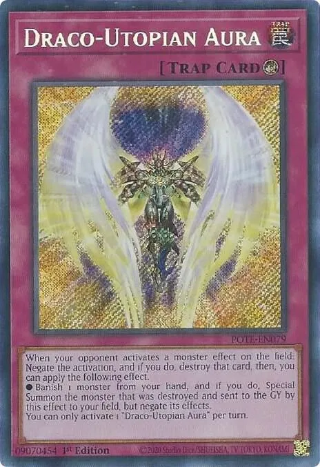 Draco-Utopian Aura POTE-EN079 Unlimited Yu-Gi-Oh card from Power of the Elements