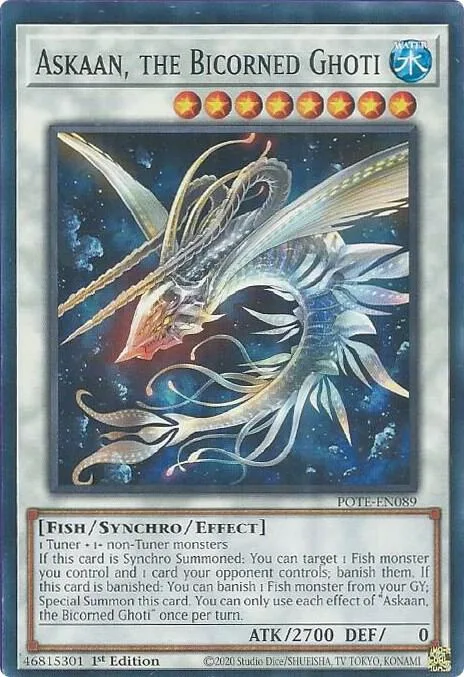 Askaan, the Bicorned Ghoti POTE-EN089 Yu-Gi-Oh card from Power of the Elements