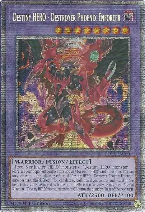 Destiny HERO - Destroyer Phoenix Enforcer Starlight Rare POTE-EN100 1st Edition Yu-Gi-Oh card from Power of the Elements