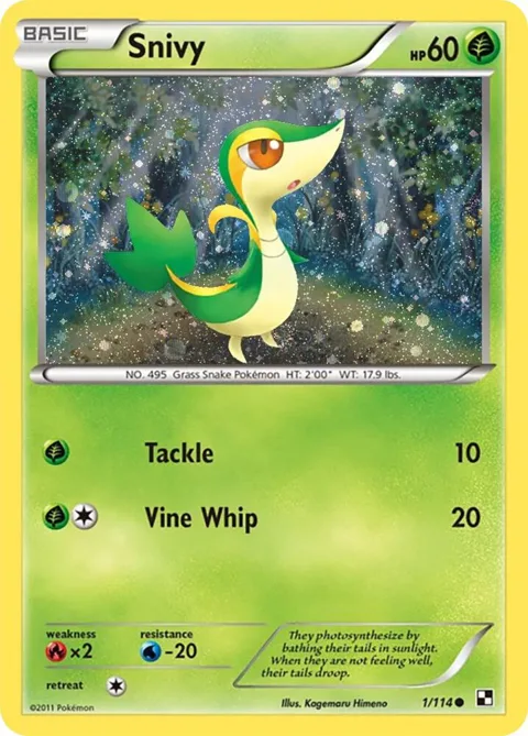 Snivy - 1/114 Cosmos Holo #001/114 Holofoil Pokémon card from Miscellaneous Cards & Products