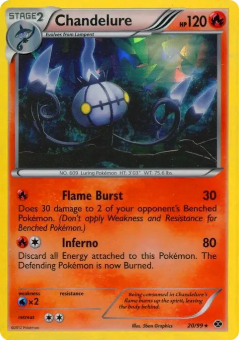 Chandelure - 20/99 Cracked Ice Holo #020/099 Holofoil Pokémon card from Blister Exclusives