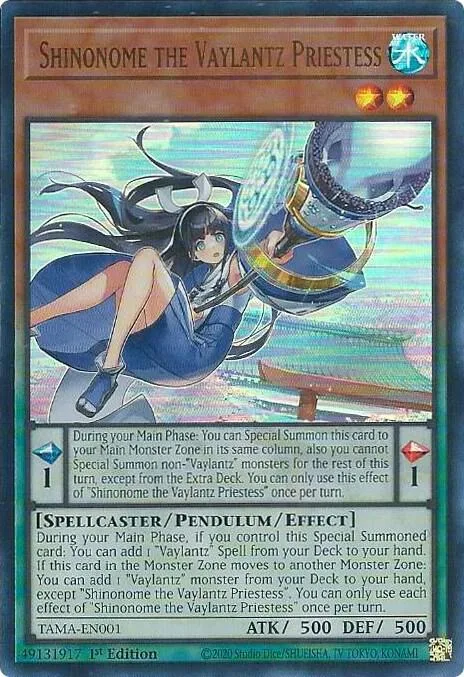 Shinonome the Vaylantz Priestess TAMA-EN001 Yu-Gi-Oh card from Tactical Masters