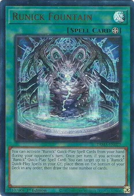 Runick Fountain TAMA-EN027 Yu-Gi-Oh card from Tactical Masters