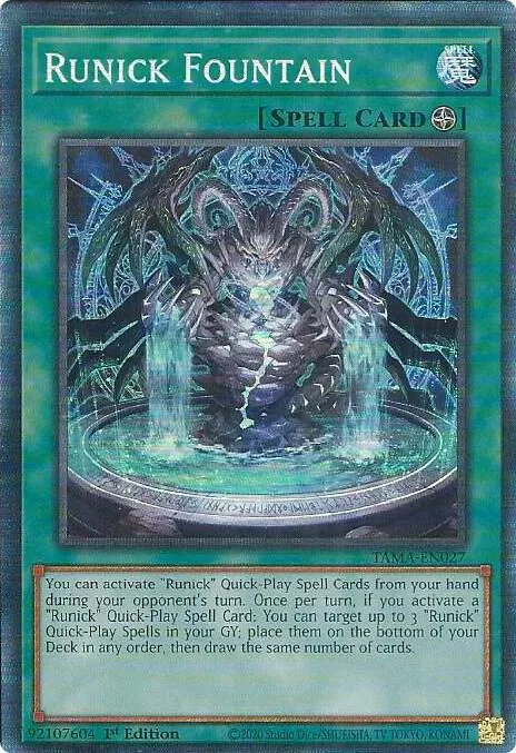 Runick Fountain Collector's Rare TAMA-EN027 Yu-Gi-Oh card from Tactical Masters