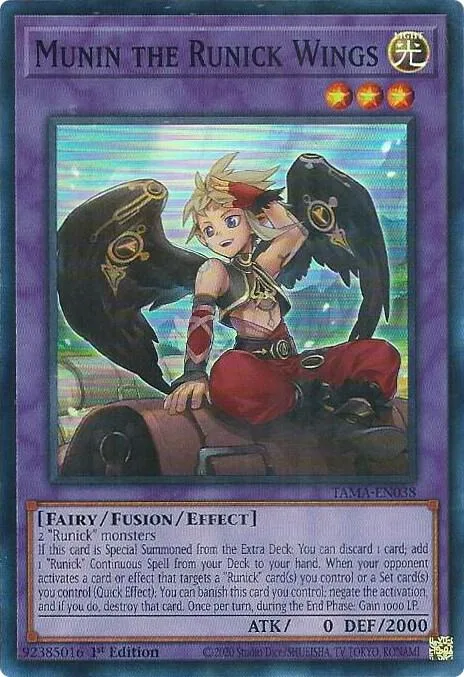 Munin the Runick Wings TAMA-EN038 Yu-Gi-Oh card from Tactical Masters