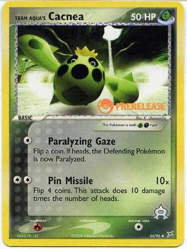 Team Aqua's Cacnea - 24/95 Prerelease #024/095 Holofoil Pokémon card from Miscellaneous Cards & Products