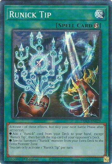 Runick Tip Collector's Rare TAMA-EN029 Yu-Gi-Oh card from Tactical Masters