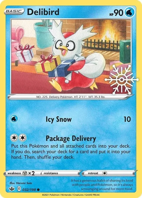 Delibird - 032/198 Holiday Calendar #032/198 Holofoil Pokémon card from Miscellaneous Cards & Products