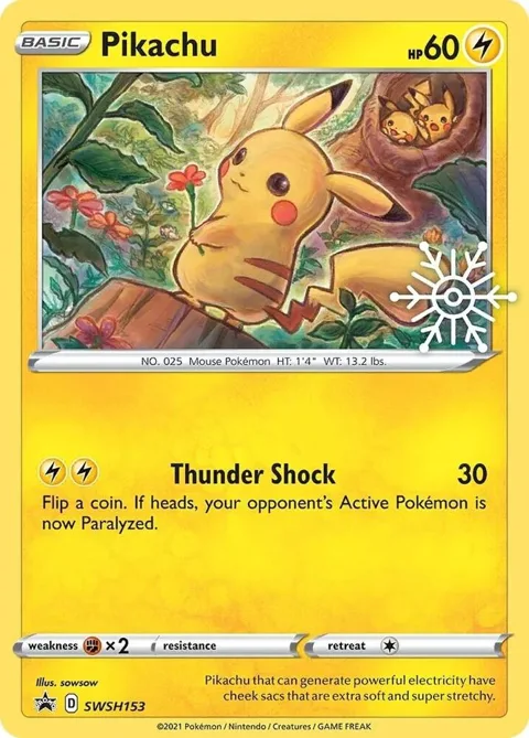 Pikachu - SWSH153 Holiday Calendar #SWSH153 Holofoil Pokémon card from Sword & Shield Promo Cards