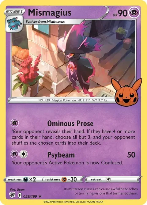 Mismagius #059/189 Holofoil Pokémon card from Trick or Trade BOOster Bundle
