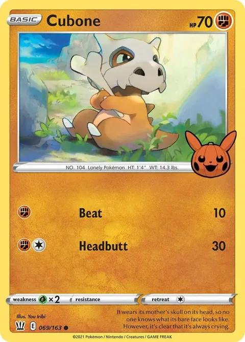 Cubone #069/163 Pokémon card from Trick or Trade BOOster Bundle