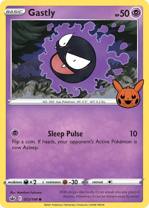 Gastly #055/198 Pokémon card from Trick or Trade BOOster Bundle