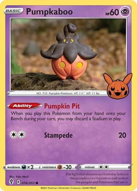 Pumpkaboo #076/203 Pokémon card from Trick or Trade BOOster Bundle