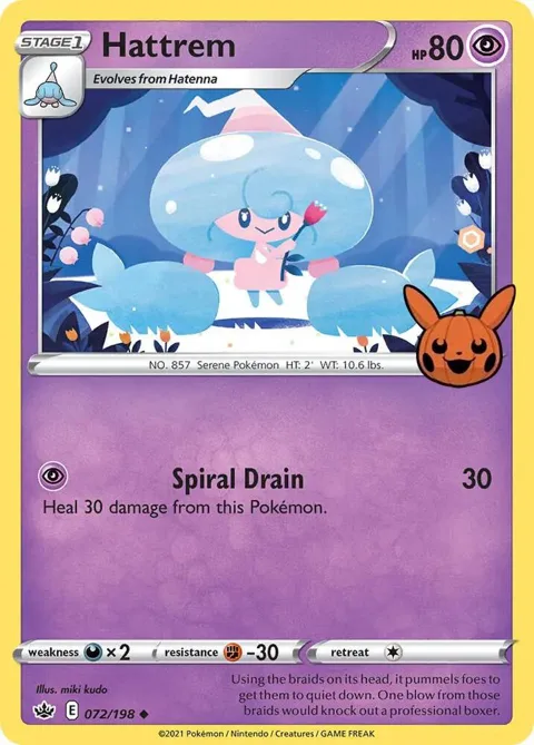 Hattrem #072/198 Pokémon card from Trick or Trade BOOster Bundle