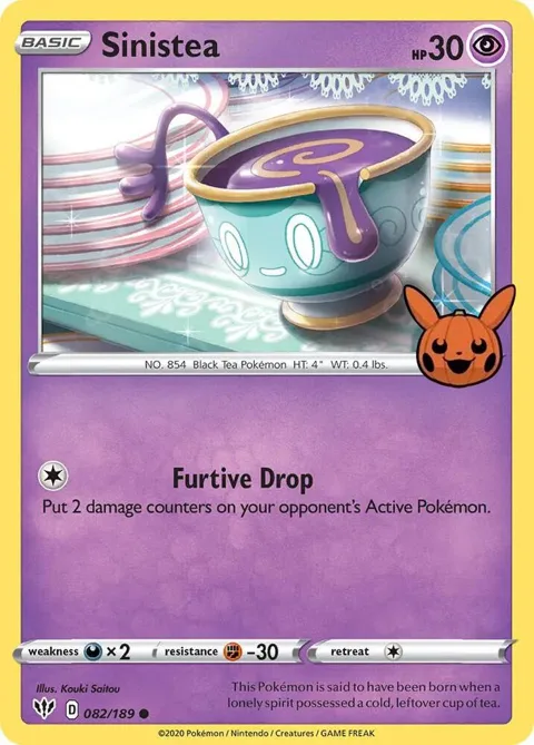 Sinistea #082/189 Pokémon card from Trick or Trade BOOster Bundle