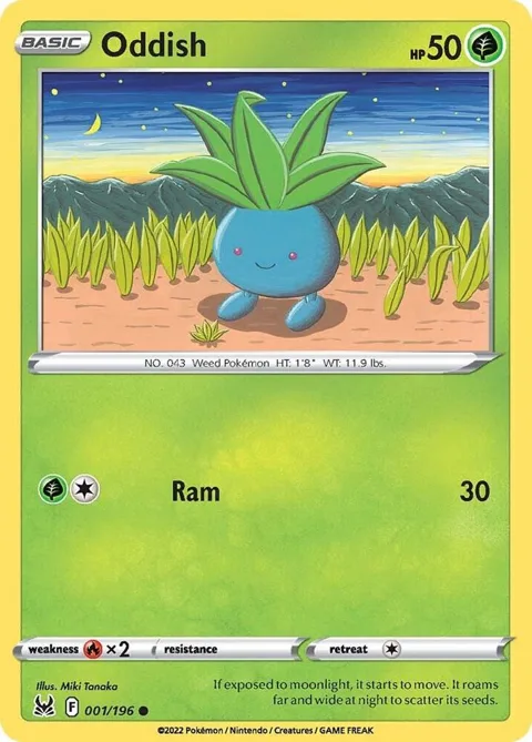 Oddish #001/196 Pokémon card from Lost Origin