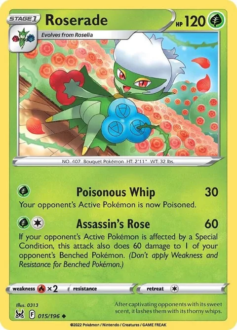 Roserade #015/196 Pokémon card from Lost Origin