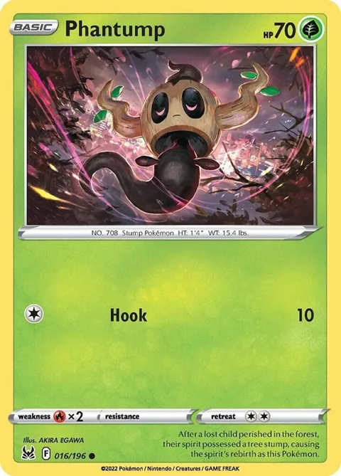 Phantump #016/196 Pokémon card from Lost Origin