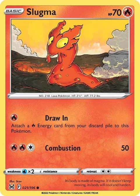 Slugma #021/196 Reverse Holofoil Pokémon card from Lost Origin