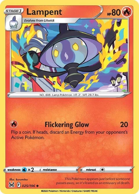 Lampent #025/196 Pokémon card from Lost Origin