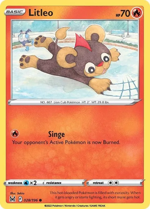 Litleo #028/196 Pokémon card from Lost Origin