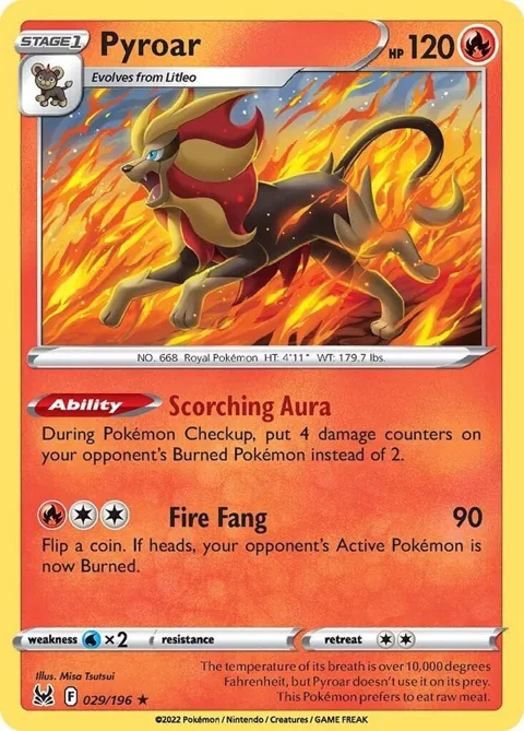 Pyroar #029/196 Reverse Holofoil Pokémon card from Lost Origin