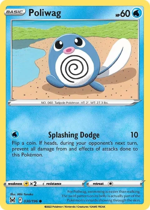 Poliwag #030/196 Reverse Holofoil Pokémon card from Lost Origin