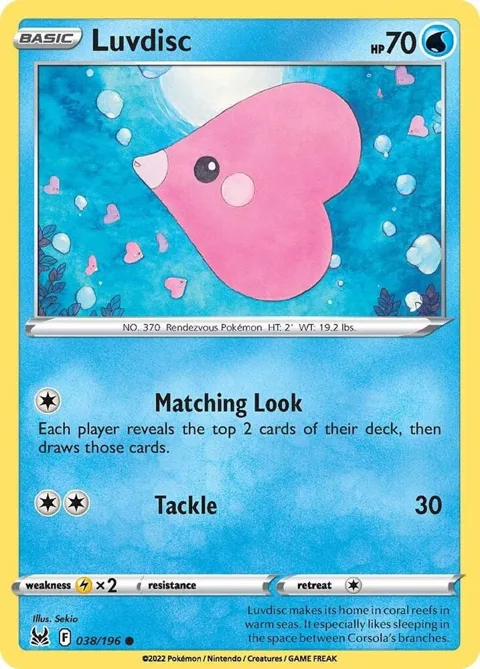 Luvdisc #038/196 Pokémon card from Lost Origin