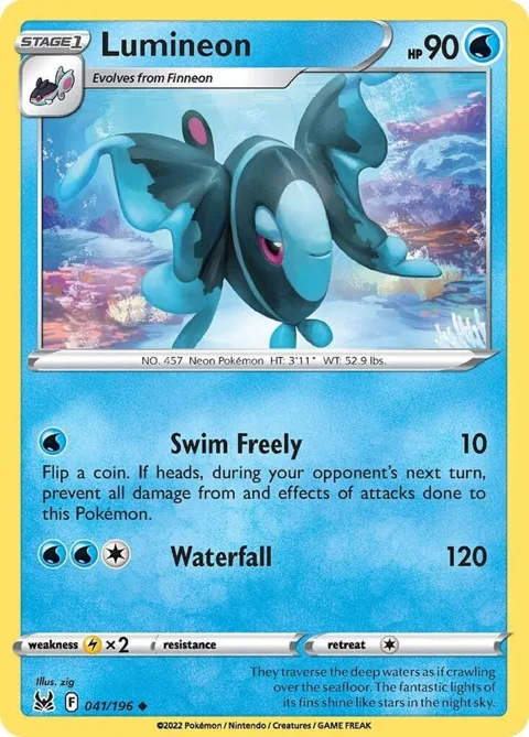 Lumineon #041/196 Pokémon card from Lost Origin