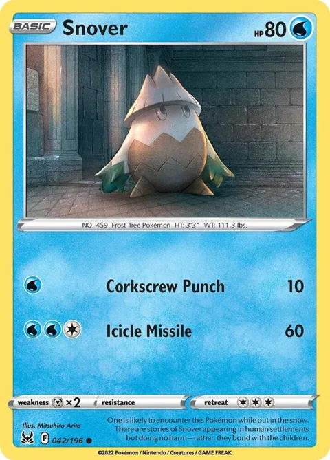 Snover #042/196 Pokémon card from Lost Origin
