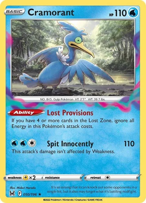 Cramorant #050/196 Reverse Holofoil Pokémon card from Lost Origin