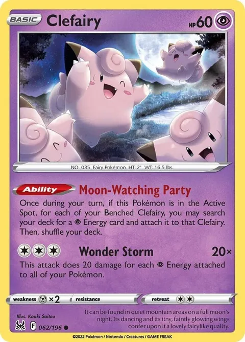 Clefairy #062/196 Pokémon card from Lost Origin