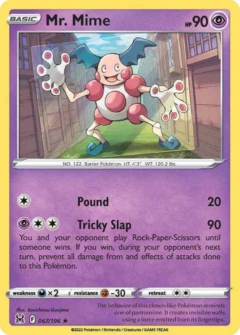 Mr. Mime #067/196 Reverse Holofoil Pokémon card from Lost Origin