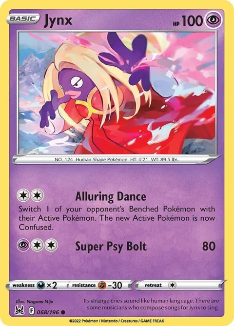 Jynx #068/196 Reverse Holofoil Pokémon card from Lost Origin