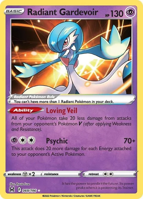 Radiant Gardevoir #069/196 Holofoil Pokémon card from Lost Origin