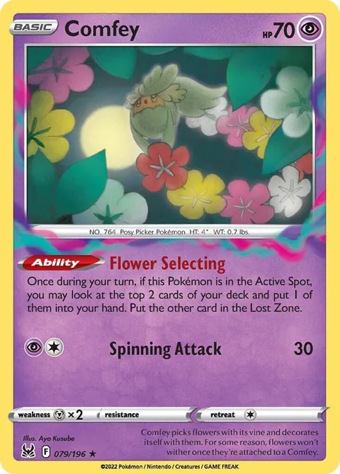Comfey #079/196 Reverse Holofoil Pokémon card from Lost Origin