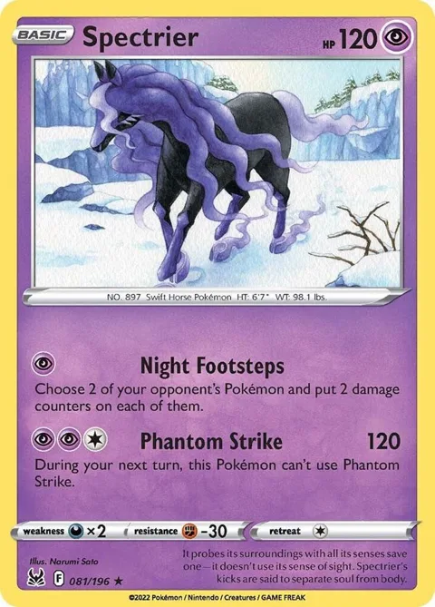 Spectrier #081/196 Holofoil Pokémon card from Lost Origin
