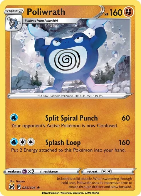 Poliwrath #085/196 Reverse Holofoil Pokémon card from Lost Origin