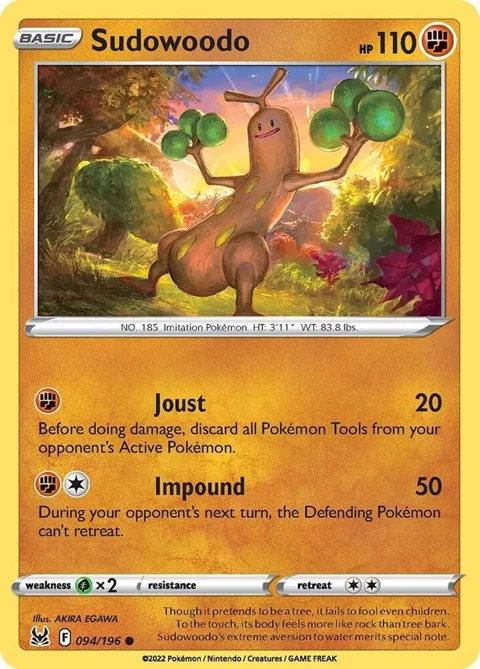 Sudowoodo #094/196 Reverse Holofoil Pokémon card from Lost Origin