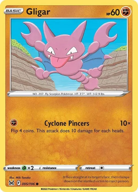 Gligar #095/196 Pokémon card from Lost Origin
