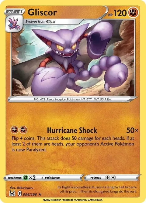 Gliscor #096/196 Pokémon card from Lost Origin
