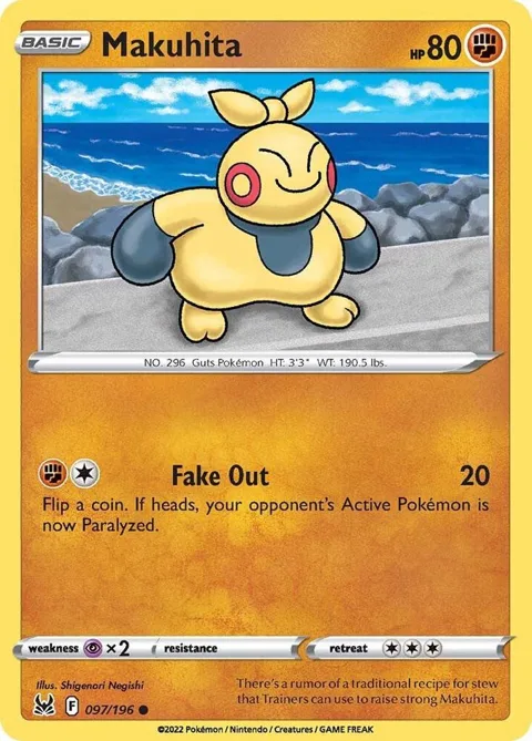 Makuhita #097/196 Reverse Holofoil Pokémon card from Lost Origin